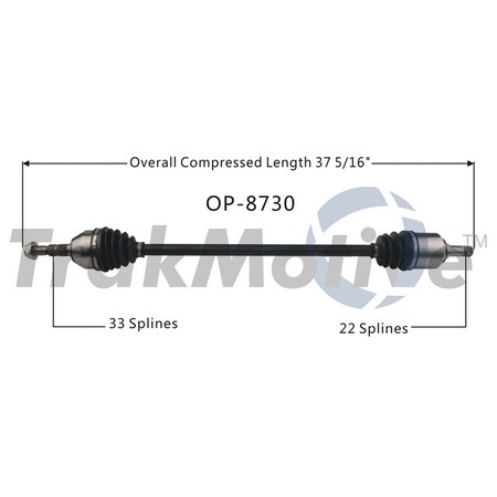 Surtrack Axle Cv Axle Shaft, Op-8730 OP-8730